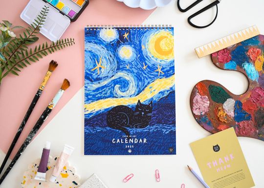 Discover 2025 Cats in Art Wall Calendar