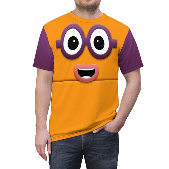 Discover Number Two Orange Blocks Costume, 2 Block Face Cosplay, Num Characters Cute Shirt, Halloween Family Group Costumes
