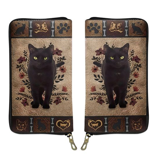 Discover Cat Leather Wallet