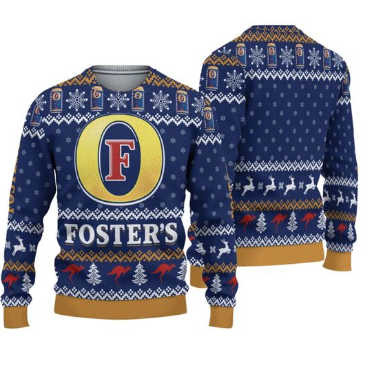 Discover 3D Fosters Beer Ugly Sweater Christmas