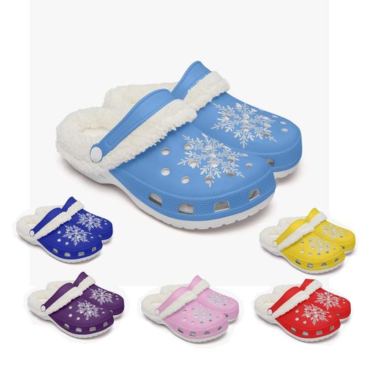 Discover Snowflake Fur Lined Unisex Clogs