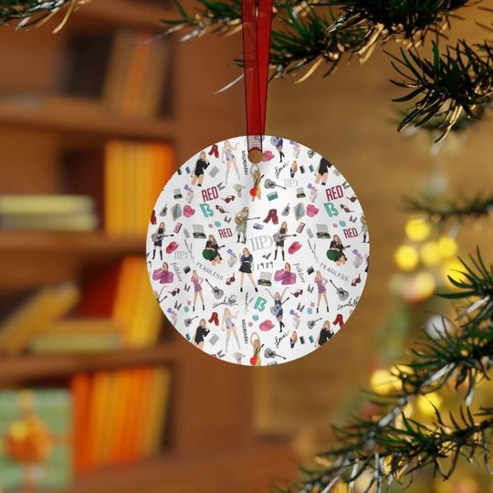 Discover Taylor Christmas Ornament Front and Back, Metal Ornaments, Little Swiftie Fan Gift