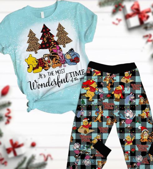 Discover Christmas Pooh And Friends Pajamas Set, Christmas Tree