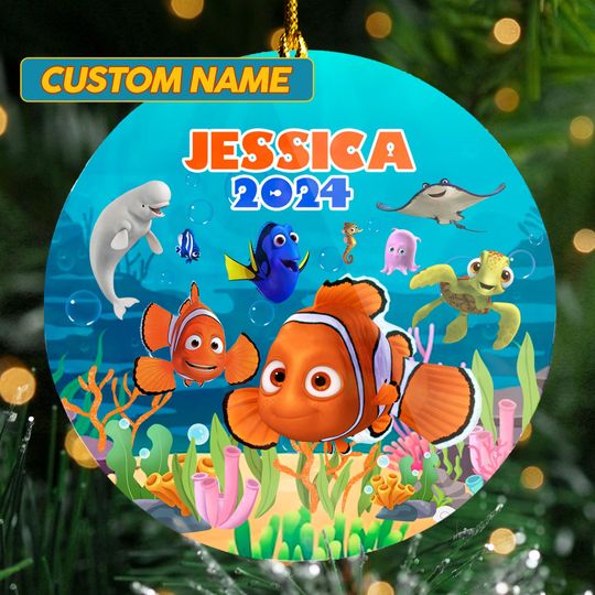 Discover Personalized Finding Fish Christmas Ornament, Fish Movie Character Customized Ornament