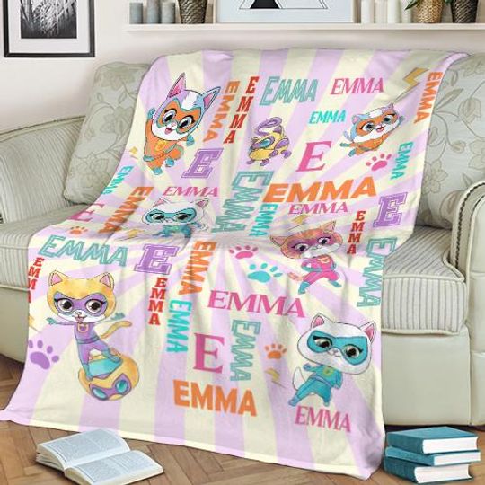 Discover Personalized Super Kitties Blanket, Custom Super Kitties Blanket