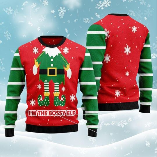 Discover Elf Cosplay Christmas Ugly Sweater, Xmas Movie Costume Shirt, Elf Xmas