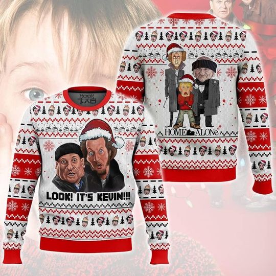 Discover Home Alone Look It's Kevin Christmas Ugly Sweater, Kevin McCallister Xmas Sweater