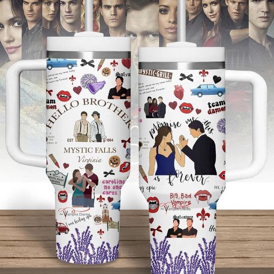Discover Vampire Diaries 40oz Tumbler - Hello Brother Team Damon Coffee Cup