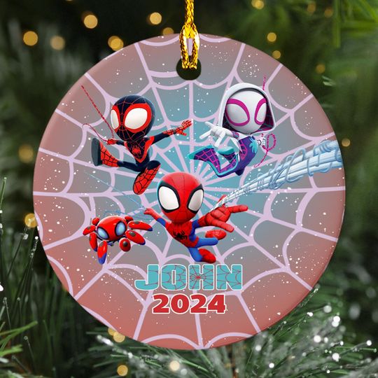 Discover Personalized Ornament Red Hero And His Friends, Superhero Characters Xmas Ornament