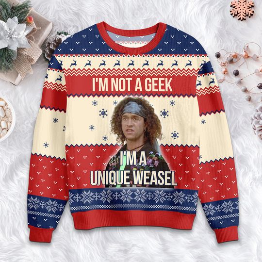 Discover Encino Man Christmas Ugly Sweater, Stoney Brown I'm Not A Geek I'm A Unique