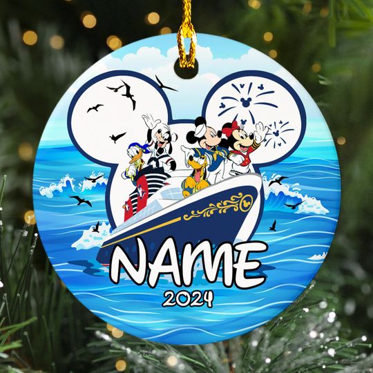 Discover Personalized Ornament Mouse And Friends, Cruise Ship At Sea Xmas Ornament