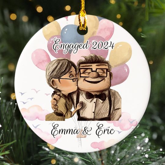Discover Personalized Old Couple Ceramic Ornament, Family Customized 2024 Christmas Tree Decor
