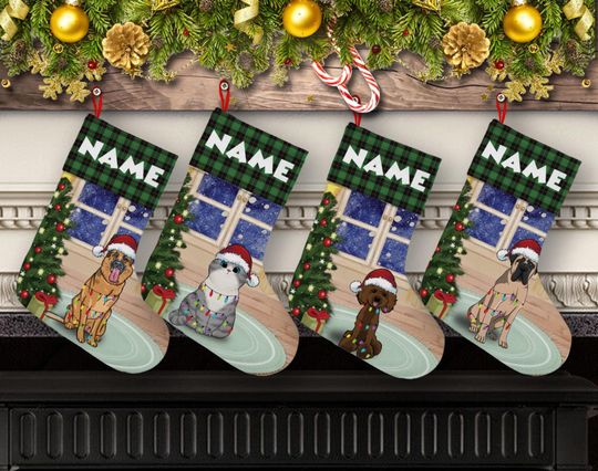 Discover Personalized Christmas Stockings Dog Custom Pet Christmas Stockings