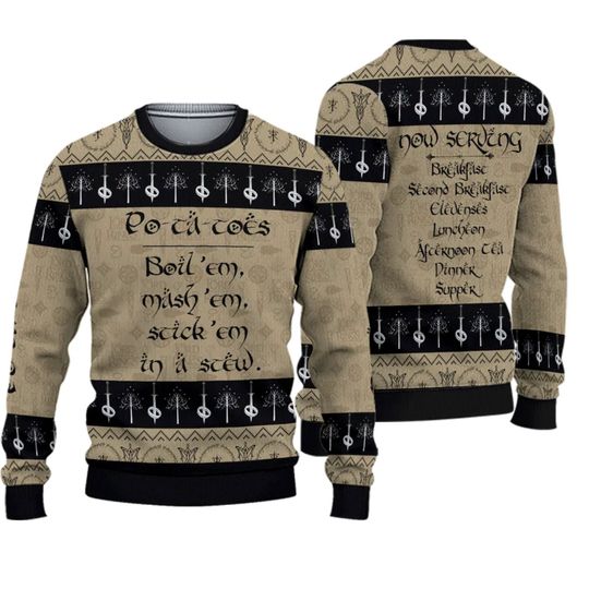 Discover Lord of The Rings Potatoes Ugly Christmas Sweater