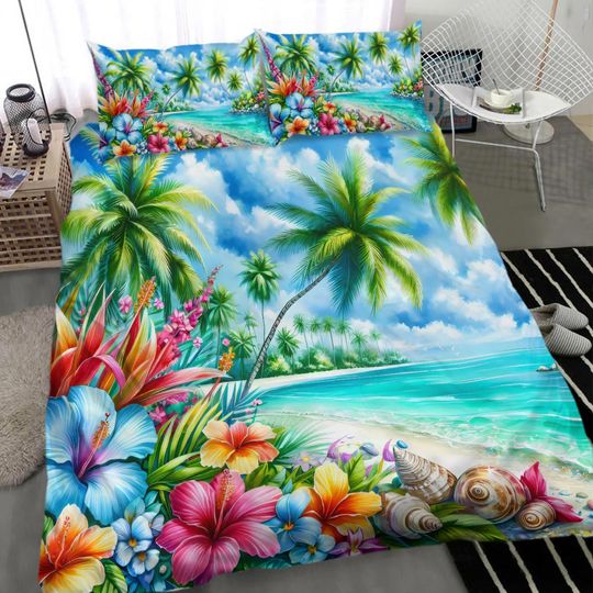 Discover Tropical Coconut Tree Flower Bedding Sets