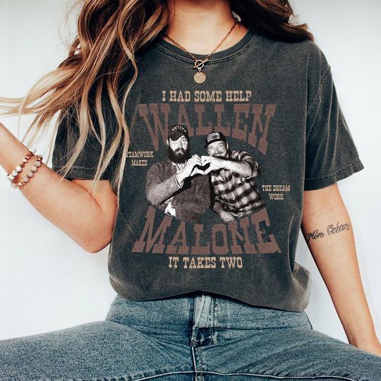 Discover Post Malone Wallen Vintage 90s Shirt, I Had Some Help It Takes Two Country Western Music Y2k Bootleg Graphic Tee