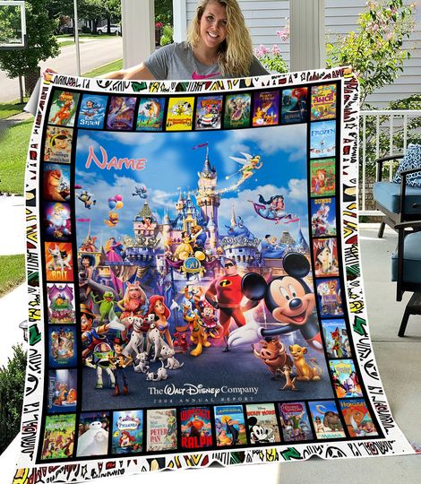 Discover Movies Characters Blanket, Walt World Fleece Blanket