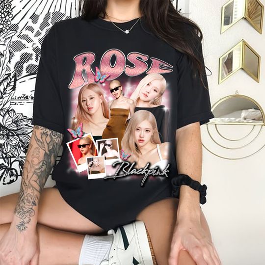 Discover Rose BlackPink Graphic T-shirt, BlackPink World Tour Shirt, Born Pink Tour Shirt