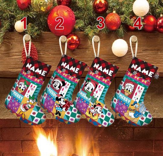 Discover Personalized Mouse And Friends Xmas Stocking, Duck And Mouse Christmas Stockings