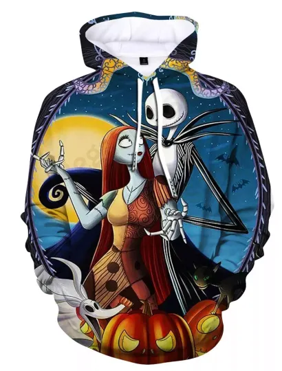 Discover Nightmare Couple Jack Vs Sally Love Forever Halloween 3D HOODIE