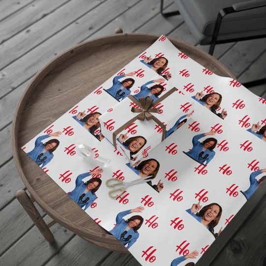 Discover Festive Ho Ho Ho Christmas Wrapping Paper - Kamala Harris Design