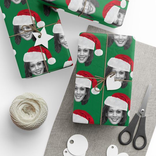 Discover Kamala Harris 2024 Christmas Wrapping Paper - Gift Wrap Collection