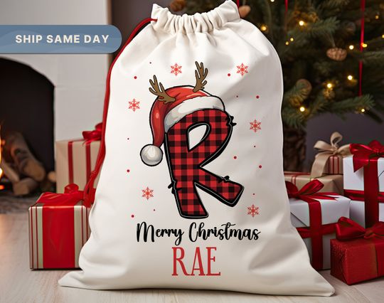 Discover Merry Christmas Santa Sack, Kids Present Gift Bag, Personalized Gift Bag