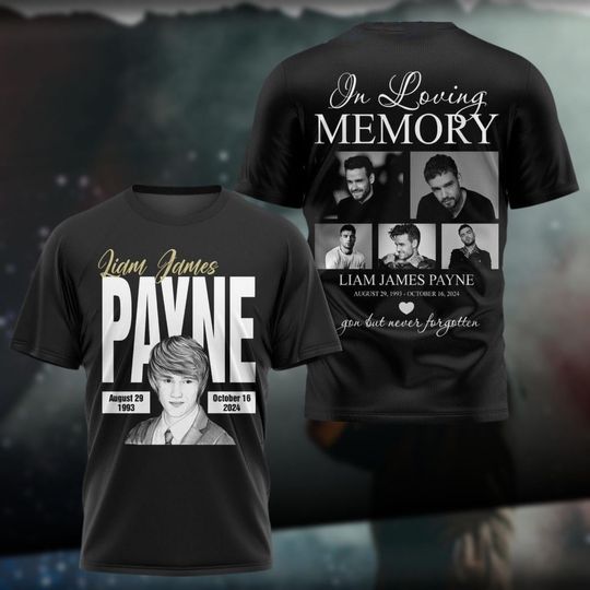 Discover Rip Liam James Payne 3D Shirt, In Loving Memory Tee, Rest In Peace Liam Payne