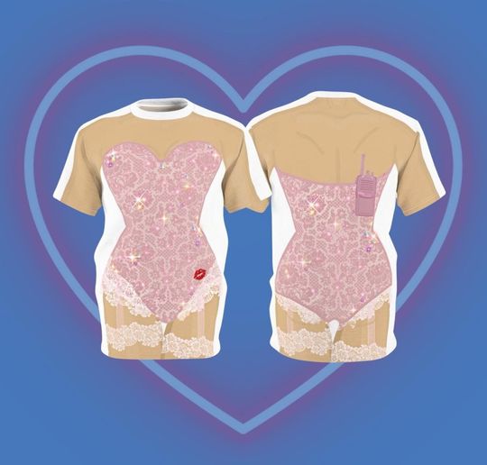 Discover Taste Sabrina Pink Sparkle Bodysuit Tshirt Dress