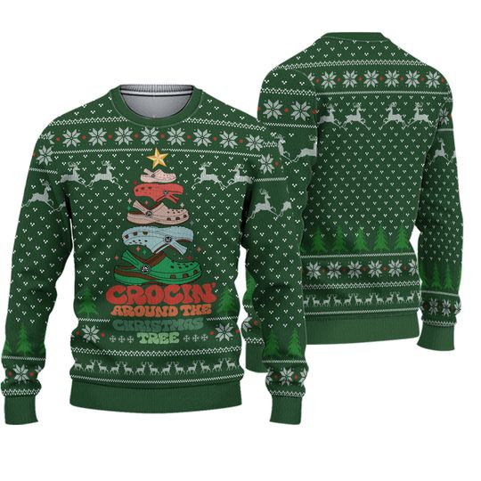 Discover Crocin Around the Christmas Tree ugly Sweater,Christmas 3d  Sweater