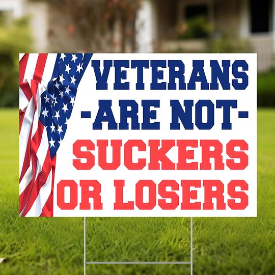 Discover Veterans for Harris 2024 Yard Sign inches Double Sided With