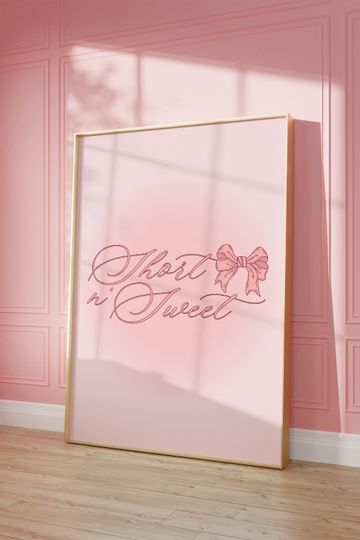 Discover Short N Sweet Art Posters, Sabrina Carpenter Coquette Ribbon Bows Poster