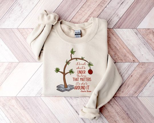 Discover Charlie Brown Christmas Tree Sweatshirt, Holiday Graphic Tee, Cozy Winter Shirt