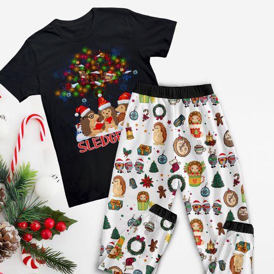 Discover Hedgehog Christmas Tree Pajamas Set