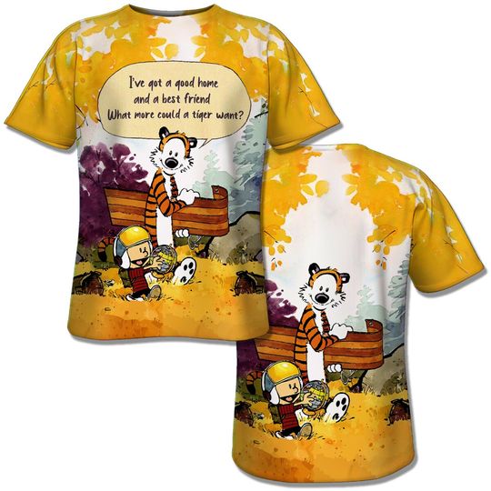 Discover 3D Printed Tshirt Cal Hobb Tiger Comic for Men Women Friends Novelty Crewneck