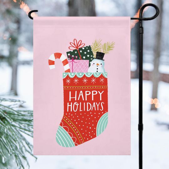 Discover Happy Holidays Christmas Garden Flag
