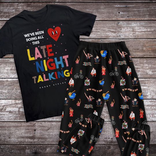 Discover Late Night Talking Pajamas Set, Personalized Family Pajamas, Family Christmas Pajamas Set.