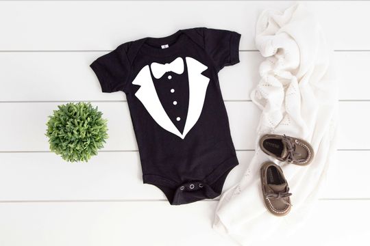 Discover Faux Tux Infant Bodysuit, Unisex, Boys, Girls, Cute Adorable  Tuxedo One Piece Baby Creeper