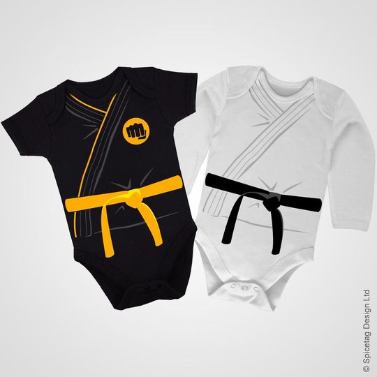 Discover Karate Baby Grow Tux Dinner Jacket Newborn Bodysuit Long Short Sleeve Sleeved