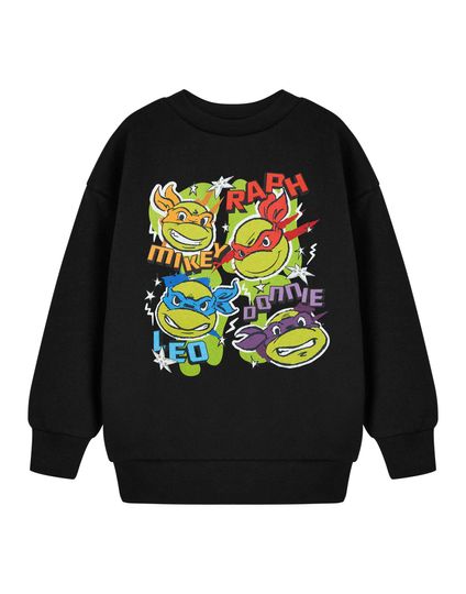 Discover TMNT Boys Black Hoodie | TMNT Ninja Graphic Sweater | Kids Ninja Turtles