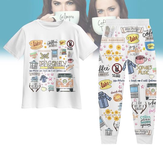Discover Gilmore Girls Pajamas, Lukes Gilmore Girls Pajamas Set, Lukes Coffee Pajamas Pants