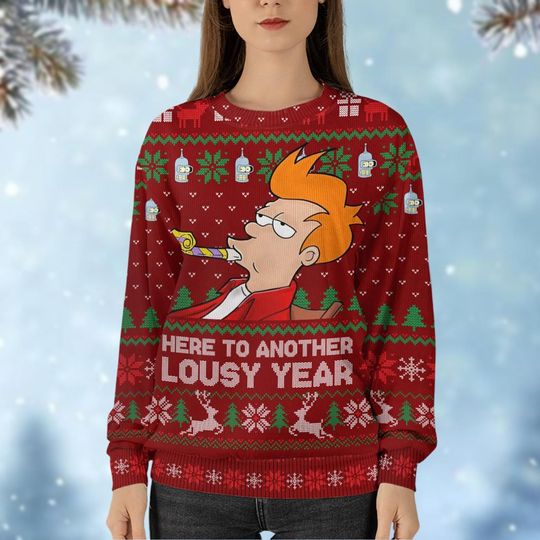 Discover Christmas Futurama Ugly Sweater, Funny Cartoon Movie Shirt