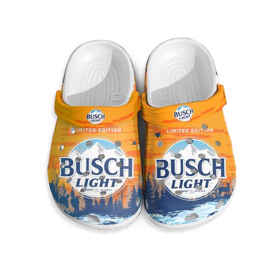 Discover Yellow Light Beer Clogs Shoes, Busch Latte Clogs