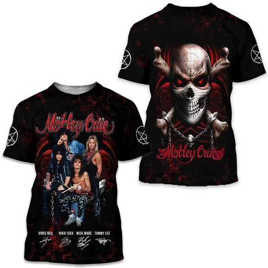 Discover Motley Crue 3D T-Shirt, Motley Crue Metal Rock Shirt