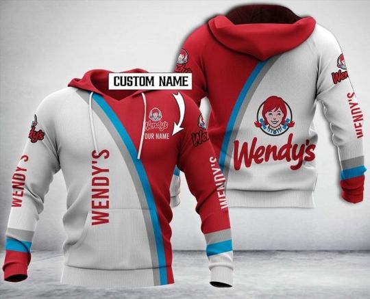 Discover Personalized Wendy’S White Red Custom All Over Print 3D Hoodie