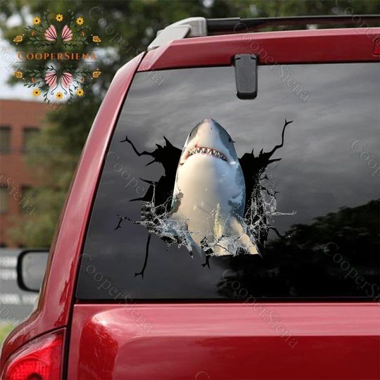 Discover Funny Shark Vinyl Car Decal - Shark Enthusiast Sticker