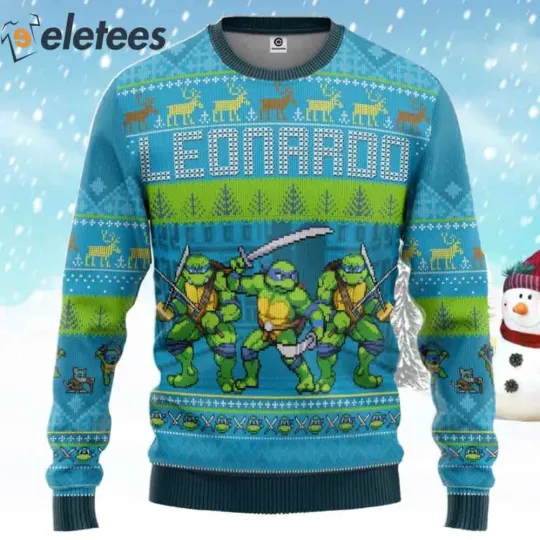 Discover Leonardo Teenage Mutant Ninja Turtles Ugly Christmas Sweater