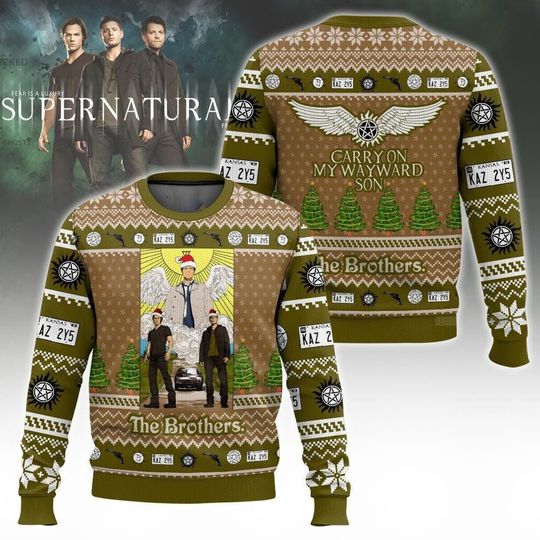 Discover Supernatural Christmas Ugly Sweater, Winchester Brothers Sweater