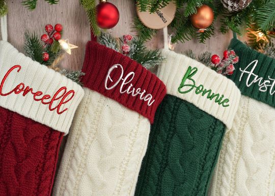 Discover Embroidered Christmas Stocking,Custom Christmas Knitted Stocking