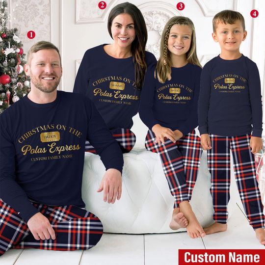 Discover Personalized Po-lar Express Pajamas, Custom Believe All Aboard To Santa Family Pajamas
